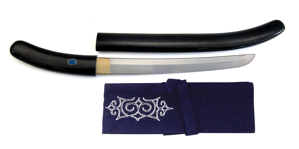 尾形刀剣 AN-31 蝦夷刀(アイヌ刀) 黒呂鞘　トルコ石飾り