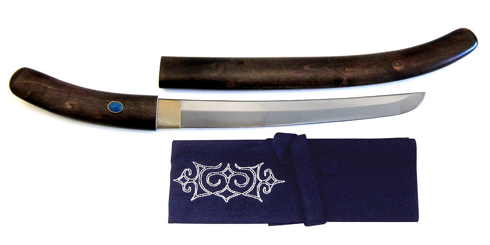 尾形刀剣 AN-41 蝦夷刀(アイヌ刀) 古式鞘　トルコ石飾り