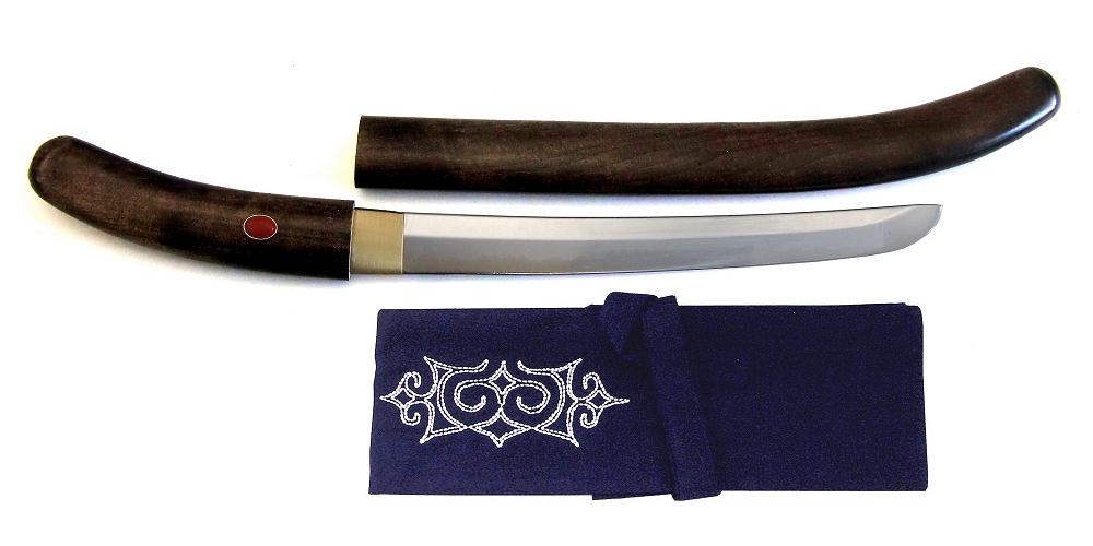 尾形刀剣 AN-42 蝦夷刀(アイヌ刀) 古式鞘　赤サンゴ飾り