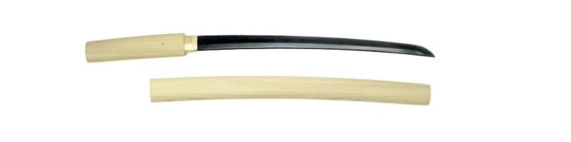 尾形刀剣 日本刀 OG-52/B 白鞘、黒刀身　小刀