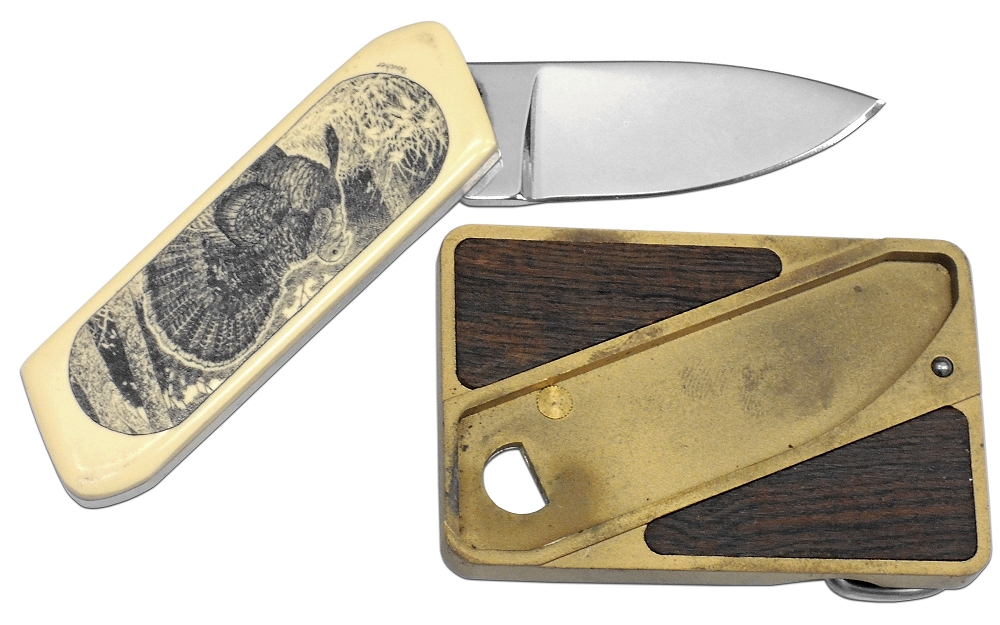 オールドガーバーナイフ OLD GERBER KNIVES　OG40 #7278ベルトバックルナイフ ブラス&ウッド・ターキー